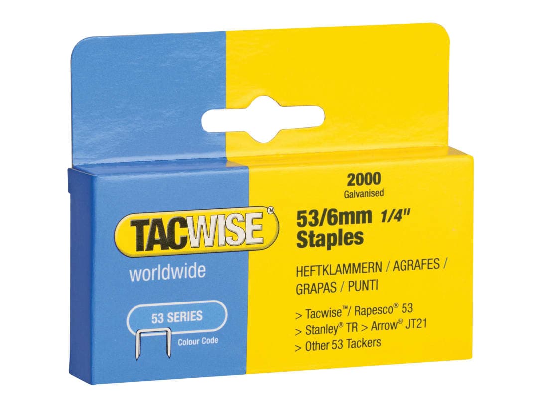 Tacwise 53 Light-Duty Staples 6mm (Type JT21 A) (Pack 2000) 0334