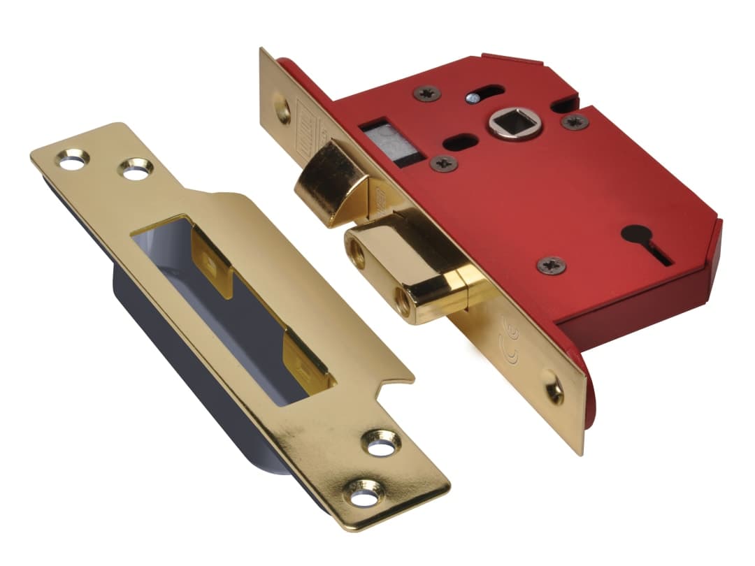 UNION StrongBOLT 2203S 3 Lever Mortice Sashlock Polished Brass 68mm 2.5in Visi Y2203S-PB-2.5