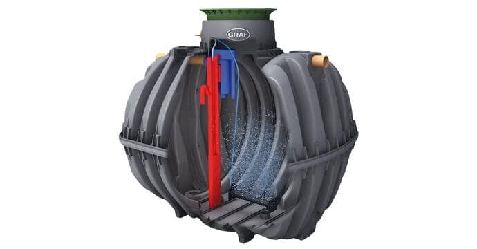 Graf One 2 Clean Sewage Treatment Plant Gravity Fed - 3750 Litre For 5 Persons
