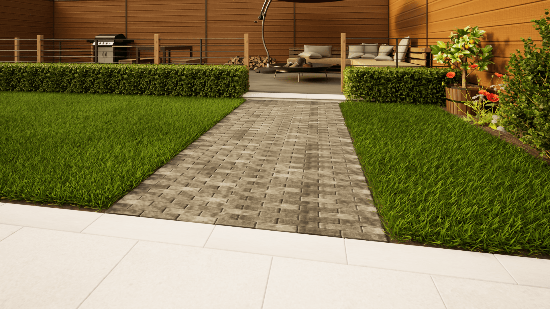 Clay Paving - 200mm x 48mm x 58mm Silver Grey Multi