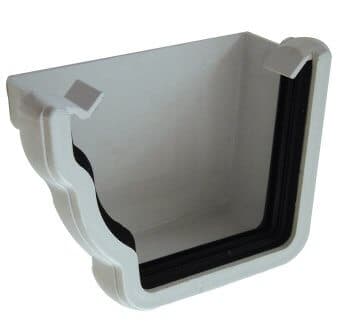FloPlast Ogee Gutter External Stopend Left Hand - 110mm x 80mm White