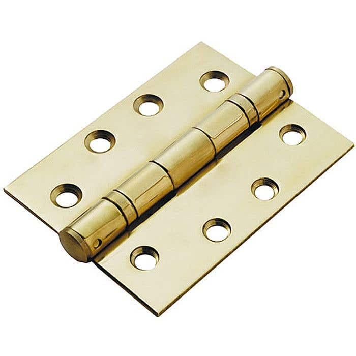 Ball Bearing Hinge - 102mm - Brass Plated - Pair - Hardware Solutions