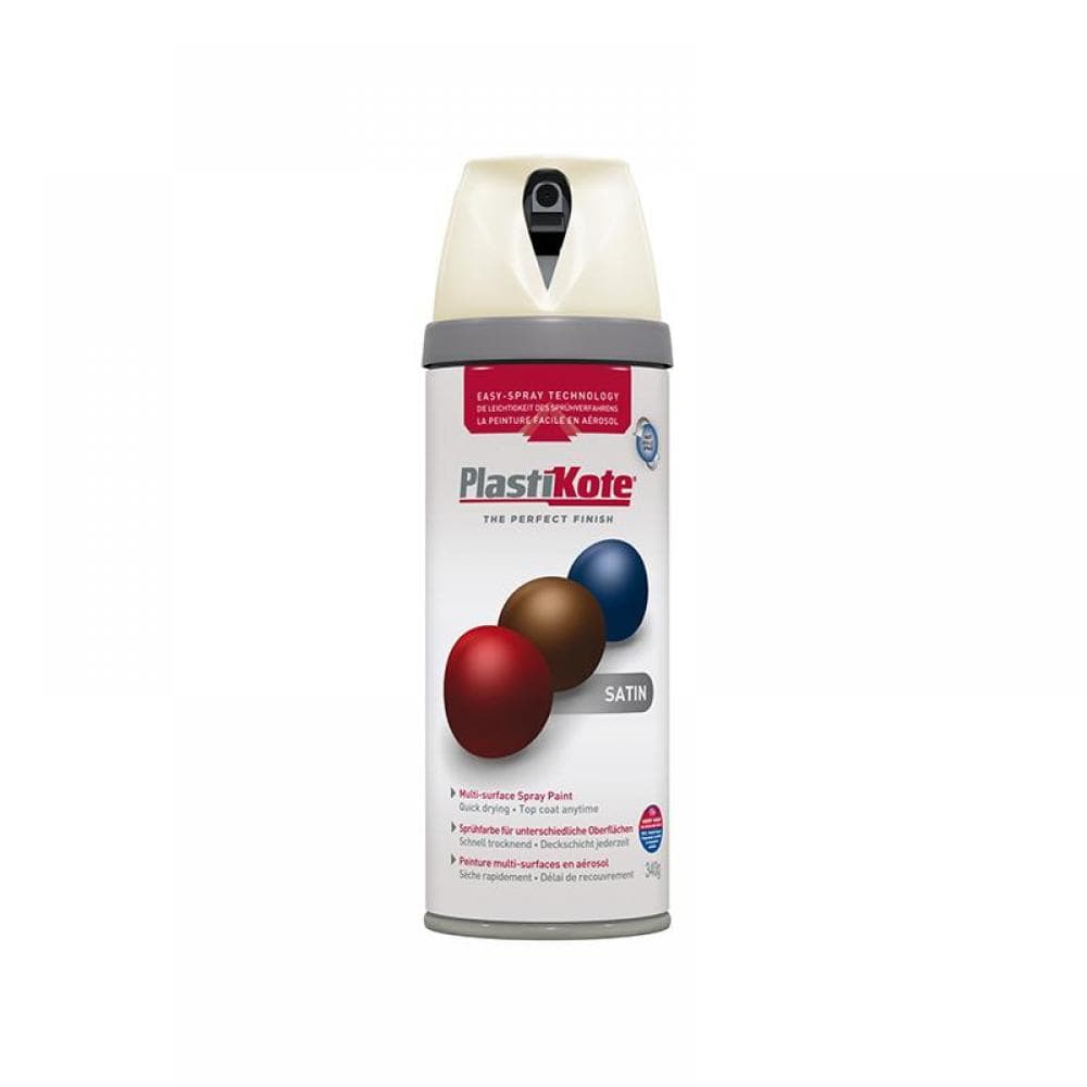 Plastikote 022102 Twist & Spray Satin Porcelain 400Ml