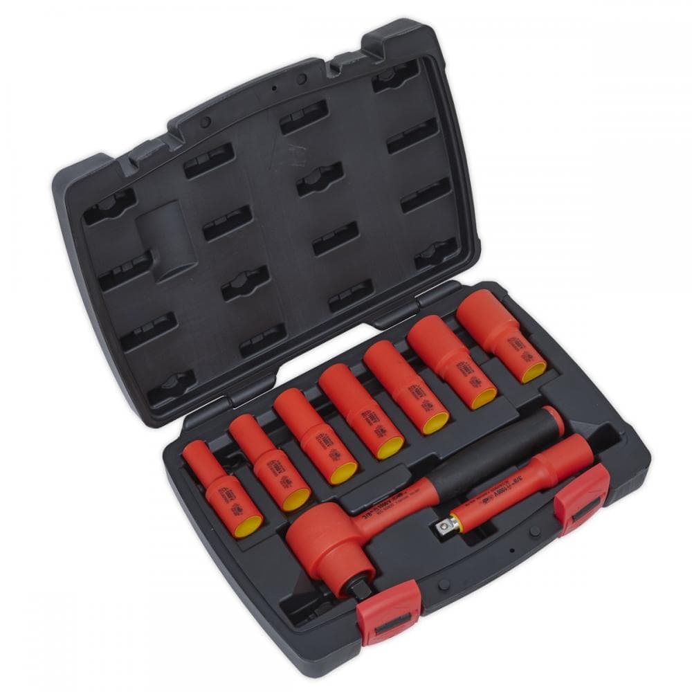 Sealey AK7942 Insulated Socket Set 9Pc 3/8inSq Drive 6Pt Walldrive® Vde Approved
