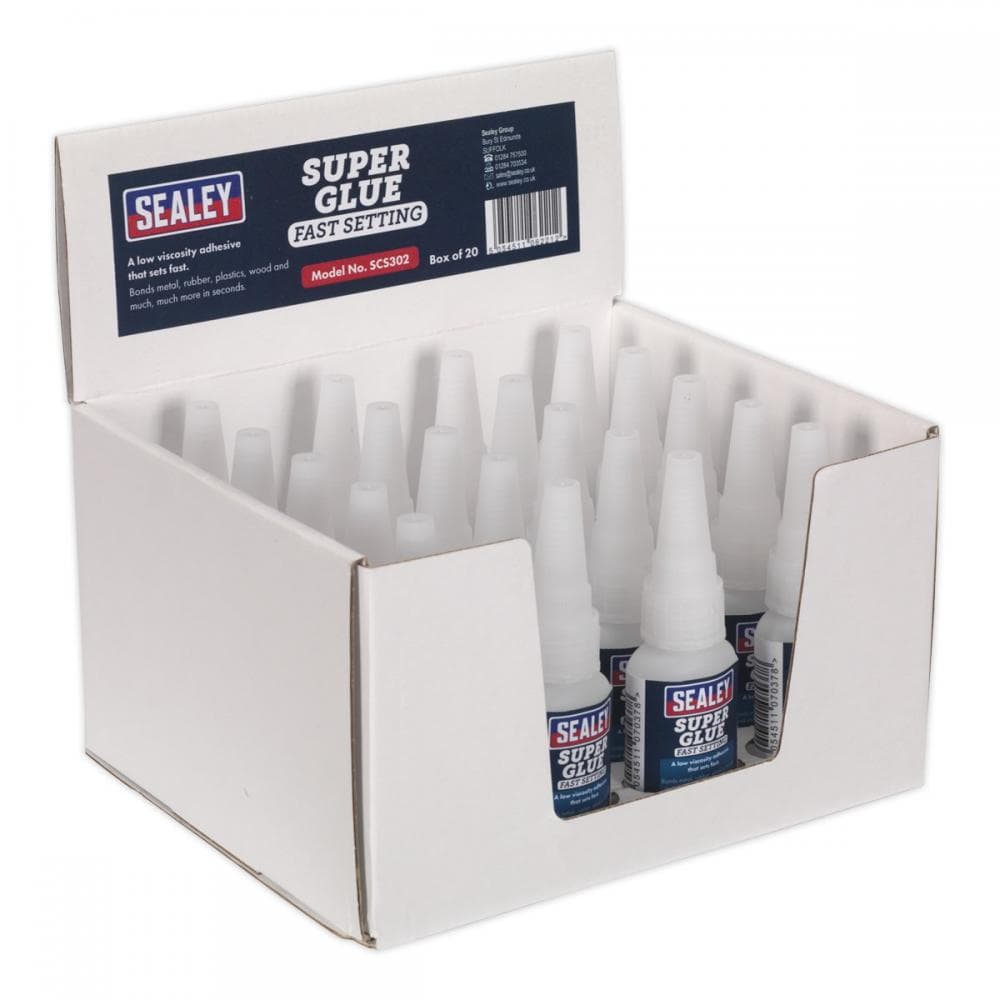 Sealey SCS302 Super Glue Fast Setting 20G Pack Of 20