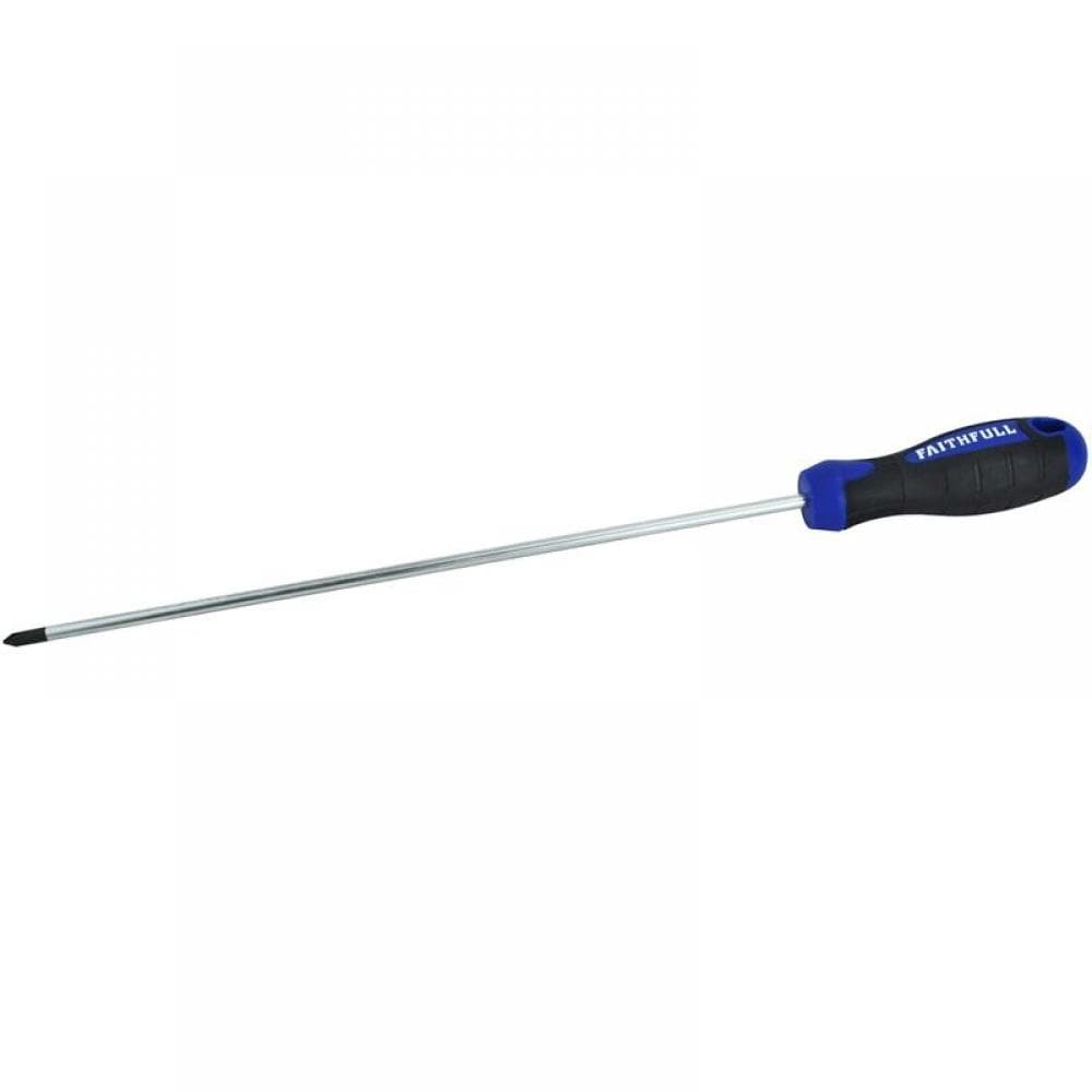 Faithfull Soft Grip Screwdriver Pozidriv Tip Pz1 X 250Mm Long Reach