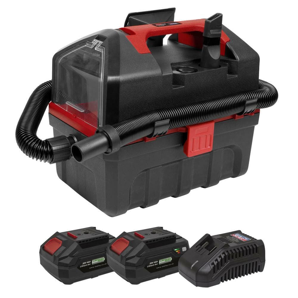 Sealey CP20VWDVKIT Cordless Wet & Dry Vacuum Kit 2 Batteries - 20V 4Ah Sv20 Series