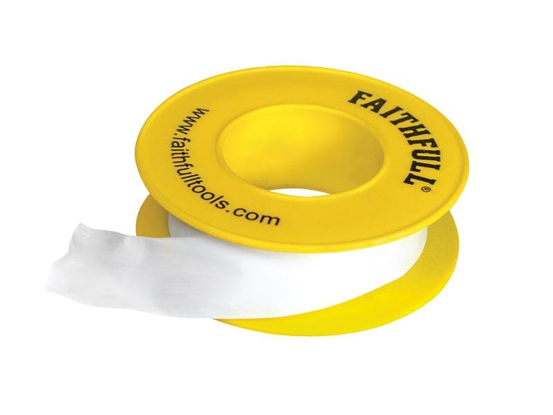 Faithfull 0800125TB P.t.f.e Gas Tape 12Mm X 5M White (Pack 10)