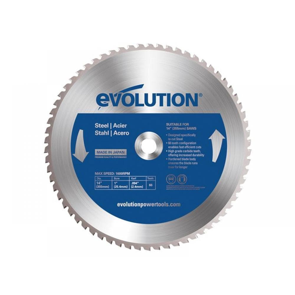 Evolution 66TBLADE Mild Steel Cutting Chop Saw Blade 355 X 25.4Mm X 66T
