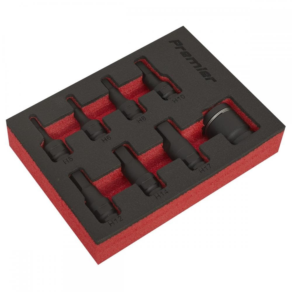 Sealey AK5620 Impact Hex Socket Bit Set 8Pc 3/8inSq Drive