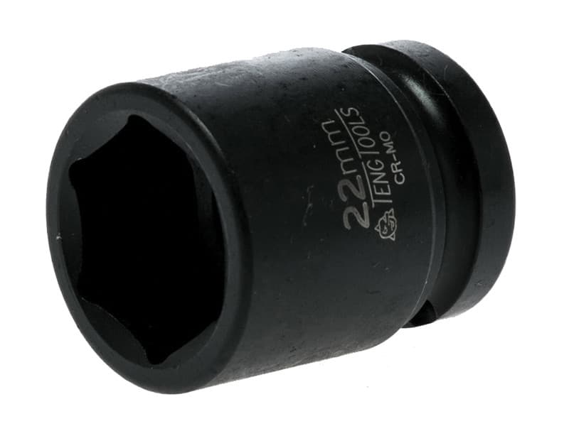 Teng 920522N Impact Socket Hexagon 6-Point 1/2In Drive 22Mm