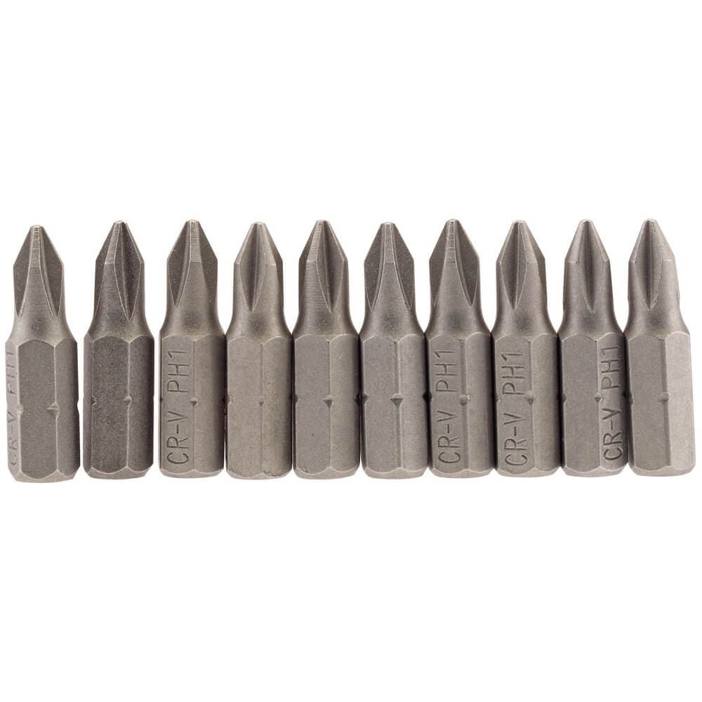 Draper 64060 Cross Slot Insert Bit 1/4in Hex 25Mm Long No.1 (Pack Of 10) per pack
