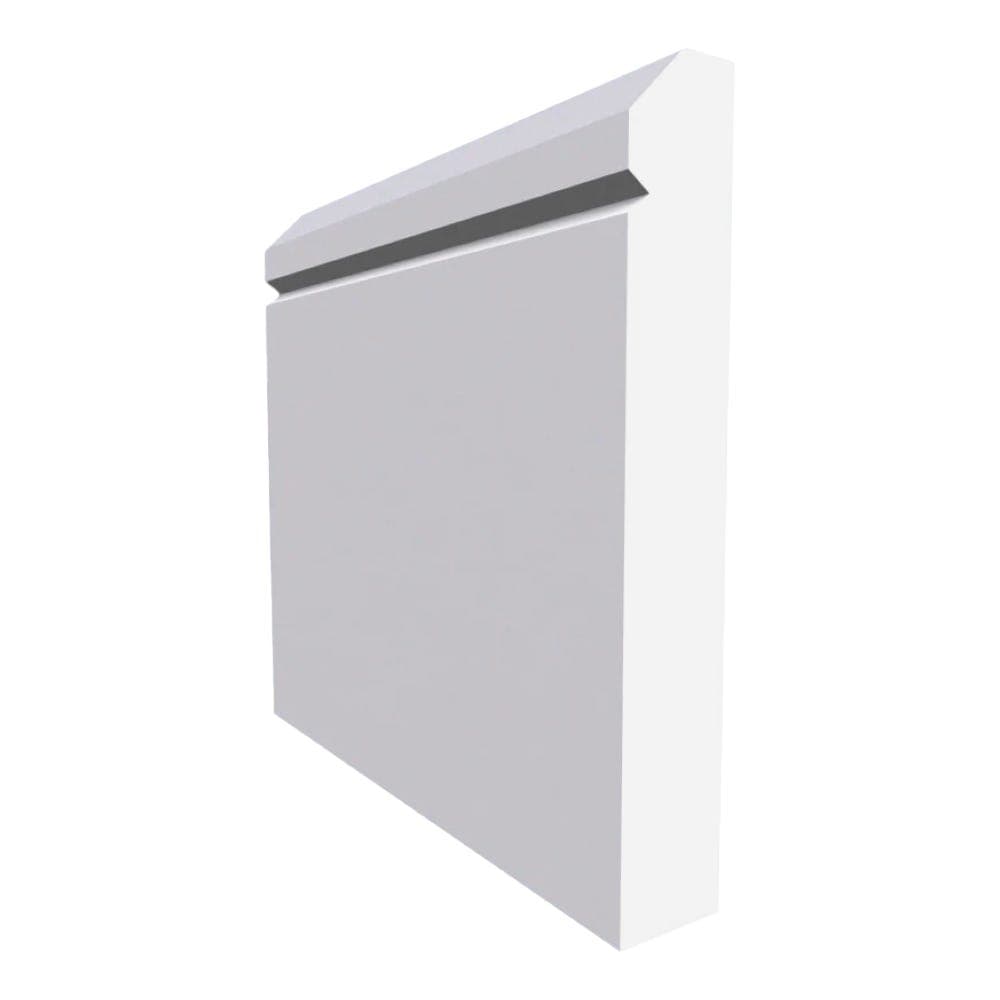 Edge V Grooved MDF Skirting Board White Primed 4200mm x 145mm x 18mm