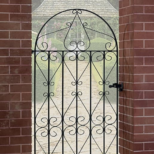 Regent Tall Bow Top Single Metal Gate 991mm GAP x 1867mm High Zinc & Powder RBZP43