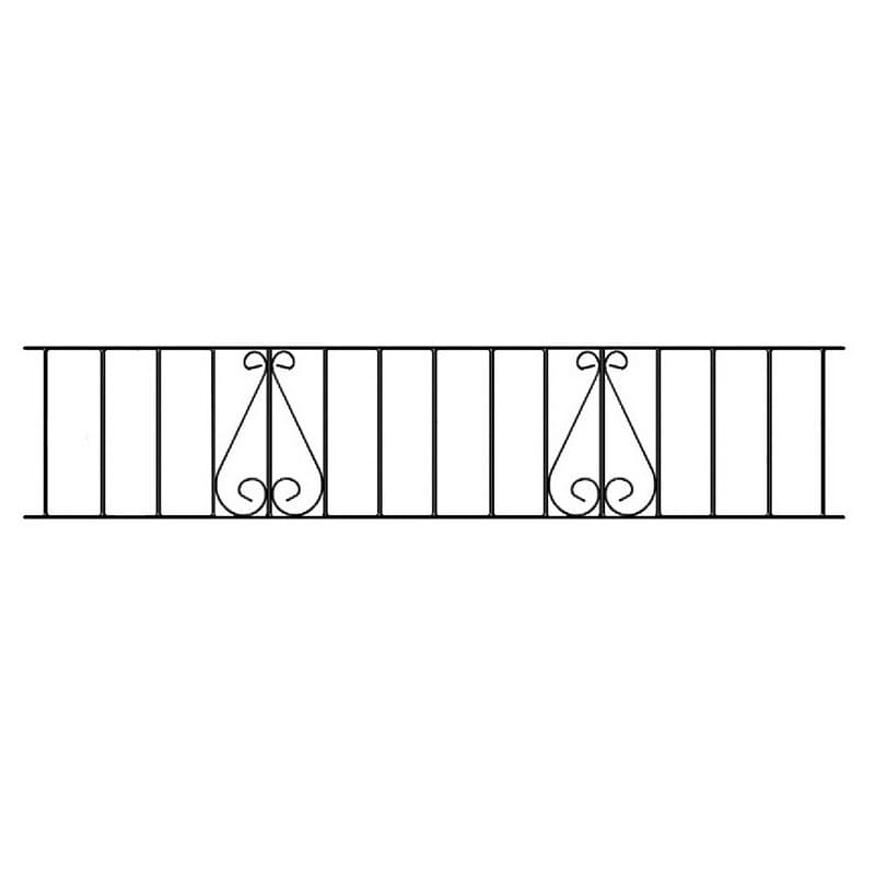 Classic Metal Railing Panel 1830mm GAP x 355mm High Zinc & Powder CLZP06