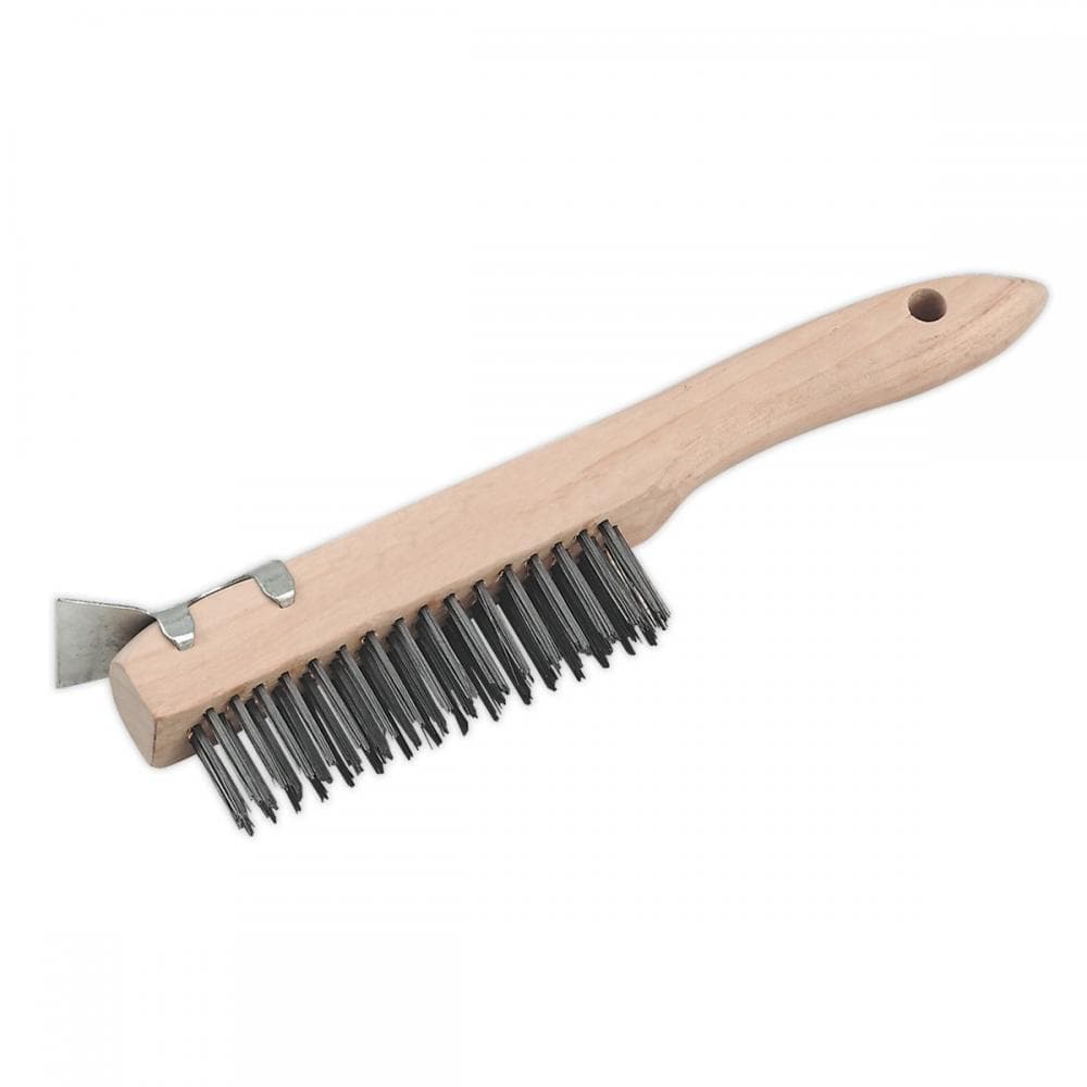 Sealey WB03 Wire Brush With Steel Fill & Scraper 260Mm