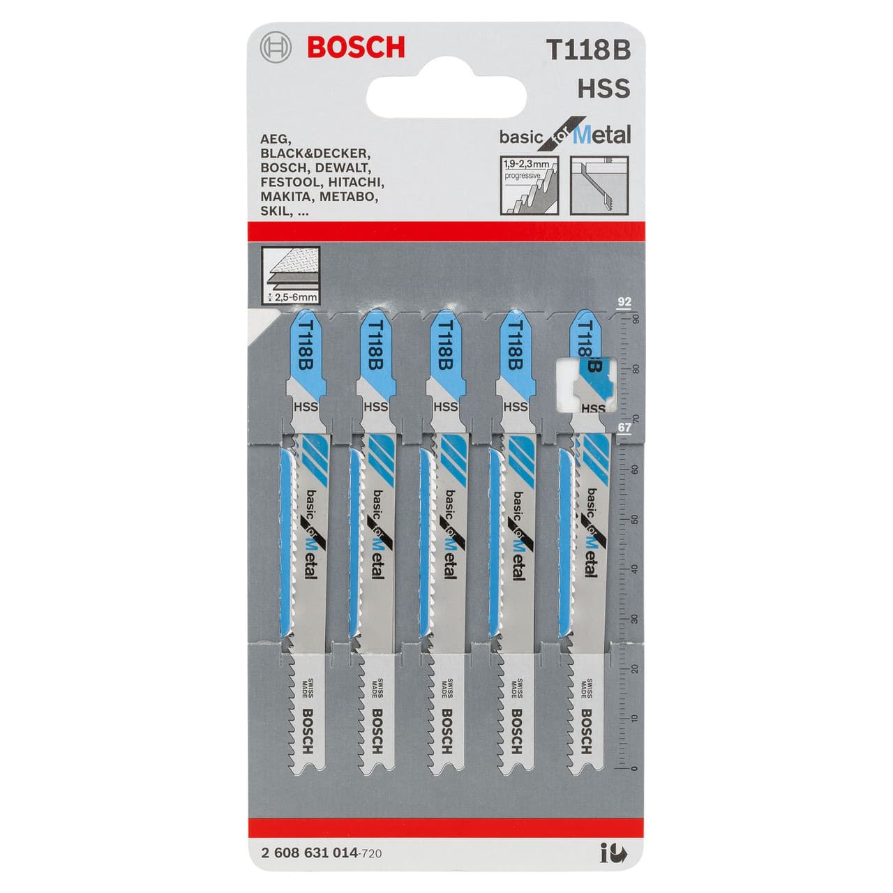 Bosch T118B Basic For Metal Jigsaw Blades (5 Pack)
