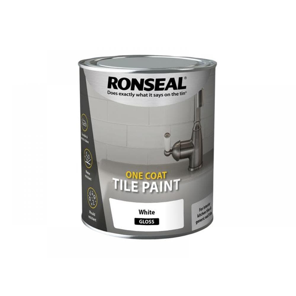 Ronseal 37675 One Coat Tile Paint White Gloss 750Ml