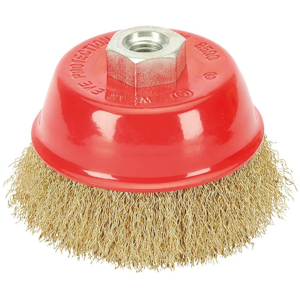Draper 41445 Brassed Steel Crimped Wire Cup Brush 100Mm M14 each 1