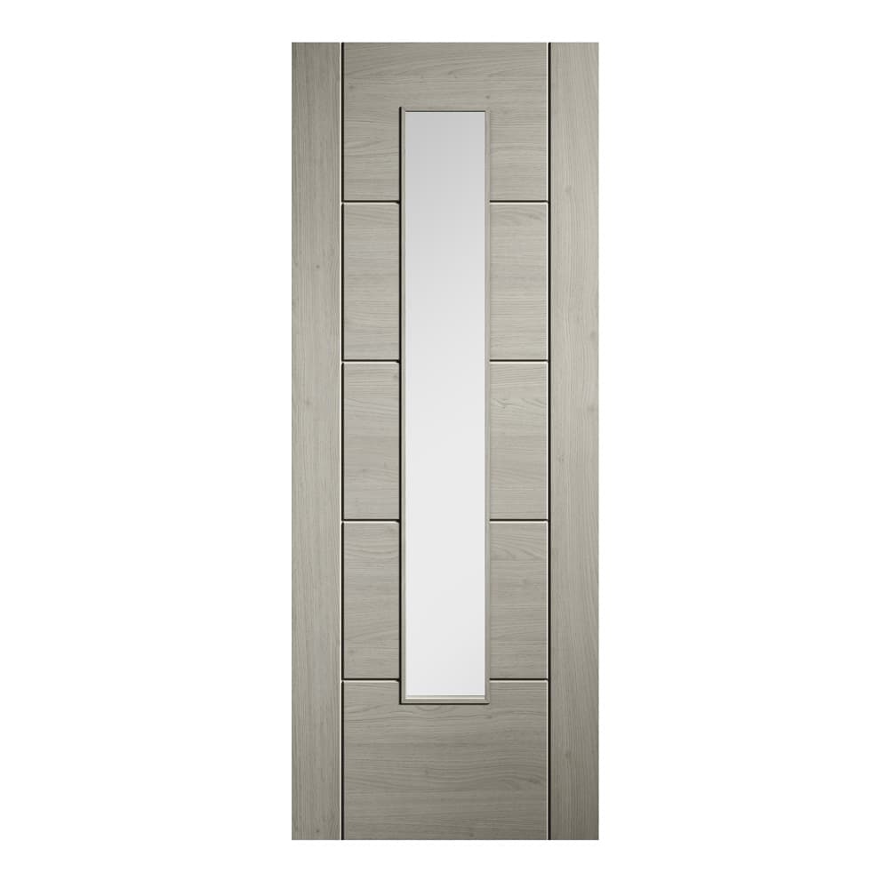 LPD Contemporary Light Grey Glazed Ladder Door 1981 x 762 x 35mm