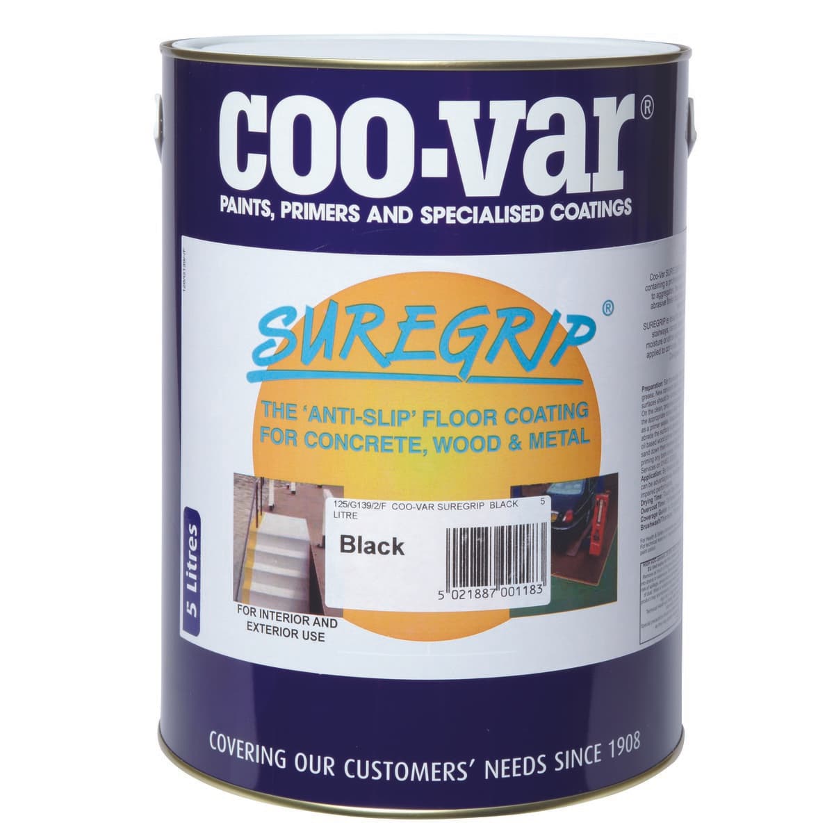 COO-VAR Suregrip Anti-slip Floor Paint Black 5L