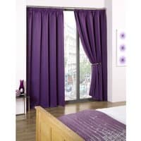 NewEdgeBlinds Woven Thermal Blackout Pencil Pleat Curtains - Amethyst / 168cm / 228cm