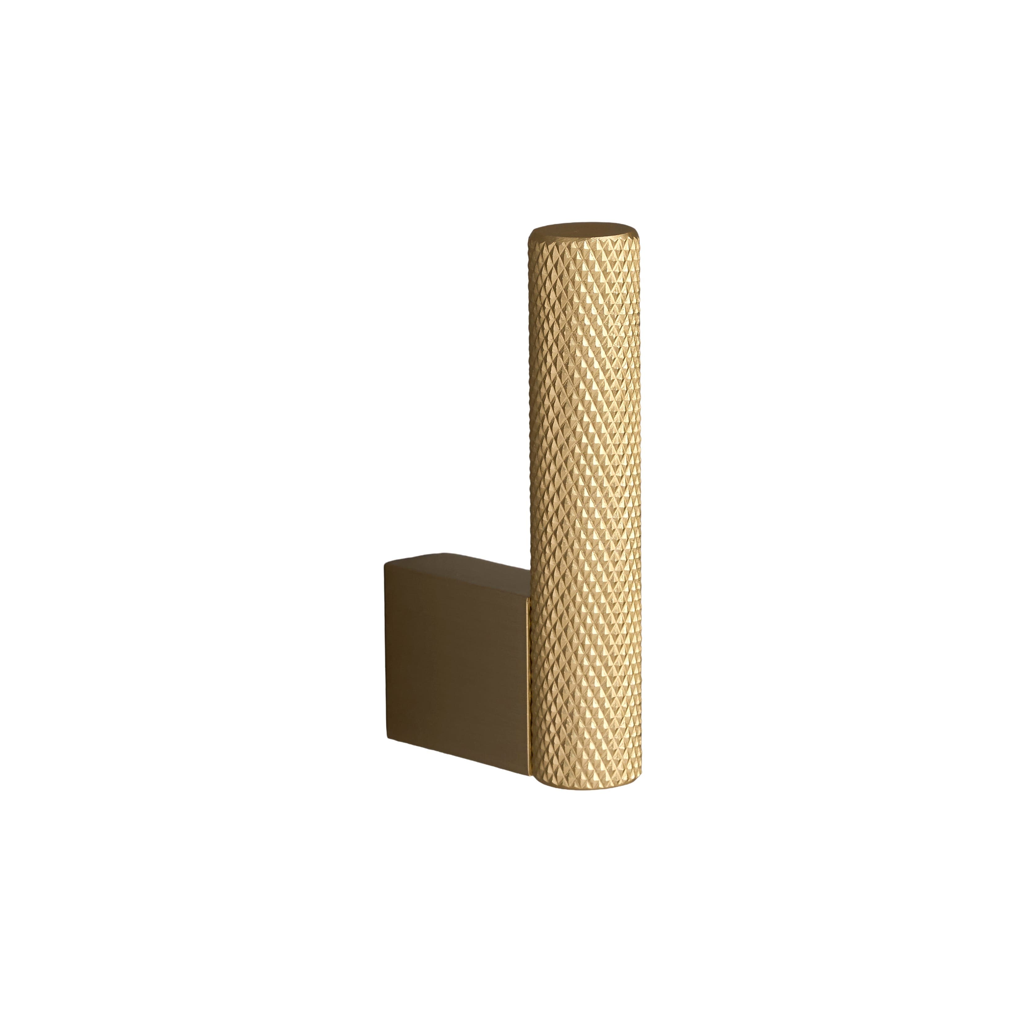 Kensington Knurled Hook 60mm Brushed Brass