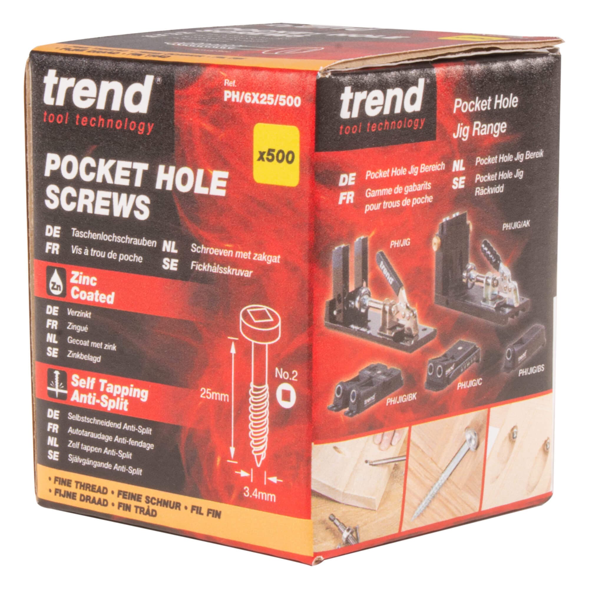 Trend Pocket Hole Screw Fine Thread No.6 X 25Mm Pk 1 PH/6X25/500