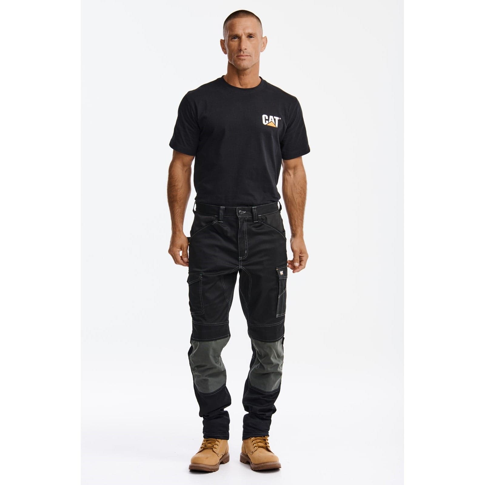 Caterpillar Essential Knee Pocket Stretch Holster Trouser Size 40 Black 39488-73655-08"