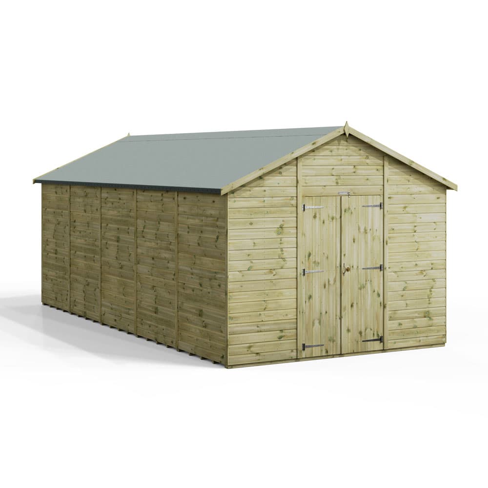 20x10 Premium Powersheds Apex No Windows Double Doors