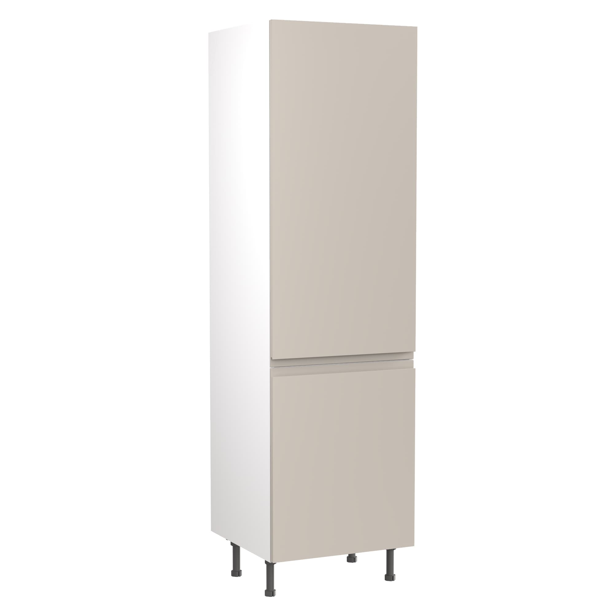 Flatpack 70/30 Fridge Freezer Tower J-pull Ultra Matt Light Grey 600mm - FKKJ0722