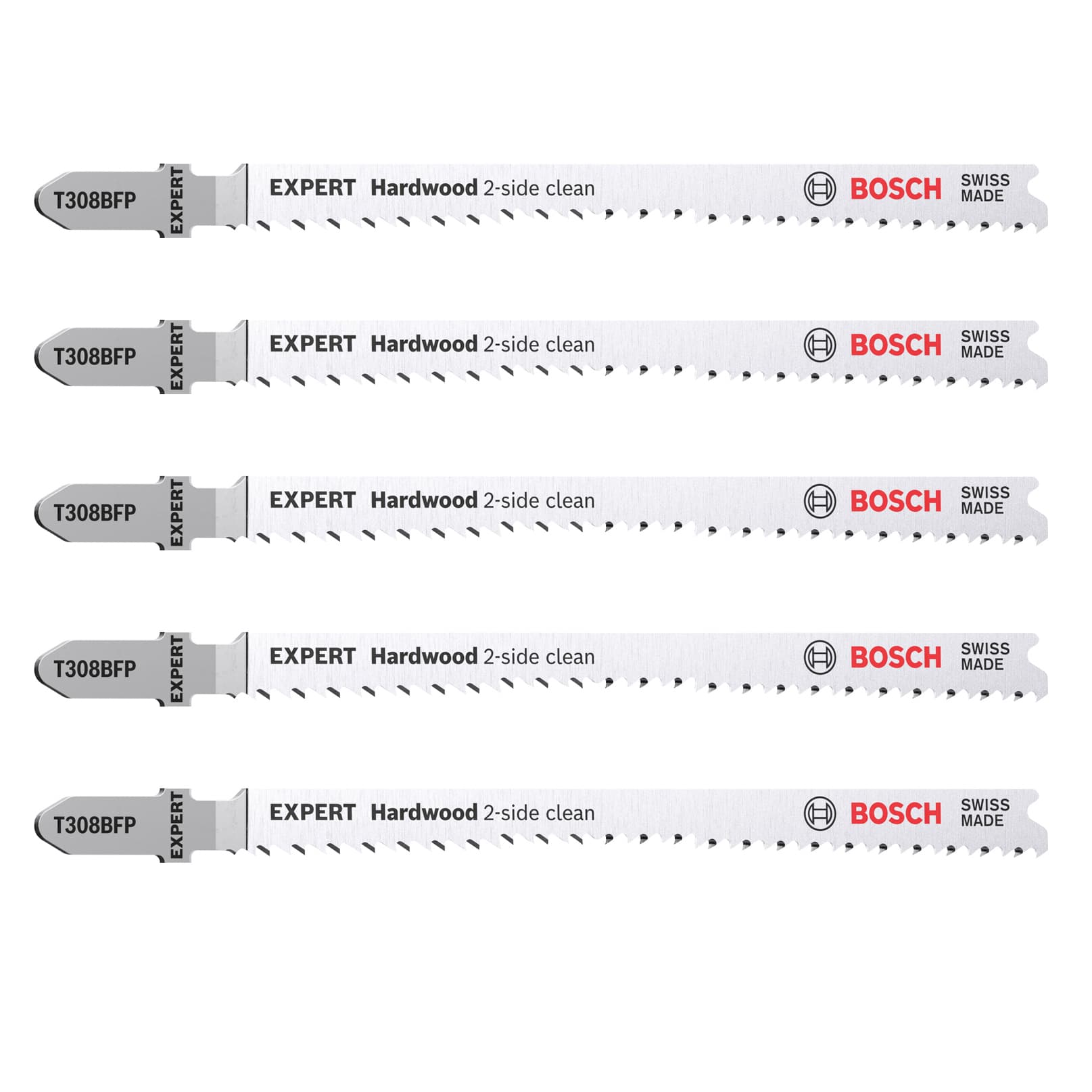Bosch EXPERT Hardwood 2-side Clean T308BFP - 5 Jigsaw Blade