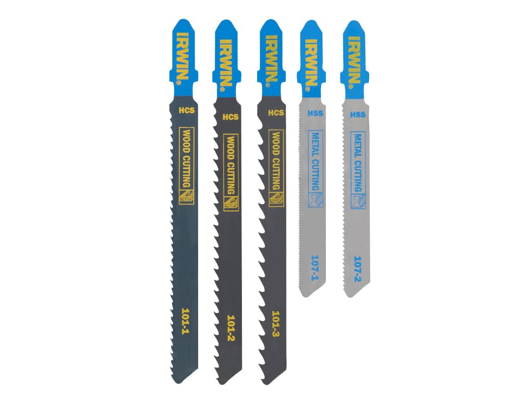 Irwin IRWIN® HCS/HSS T-Shank Jigsaw Blade Set, 5 Piece IW1014501