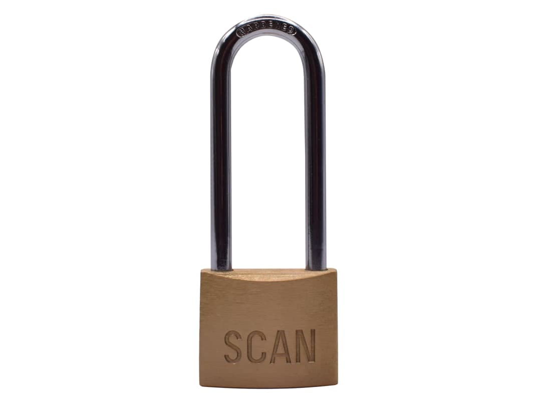 Scan Brass Padlock 40mm Long Shackle BC0440L