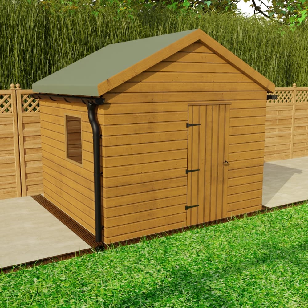 Galeco Steel Gutter Small Shed Pack Apex Style Roof - 6x4 to 10x8 Black