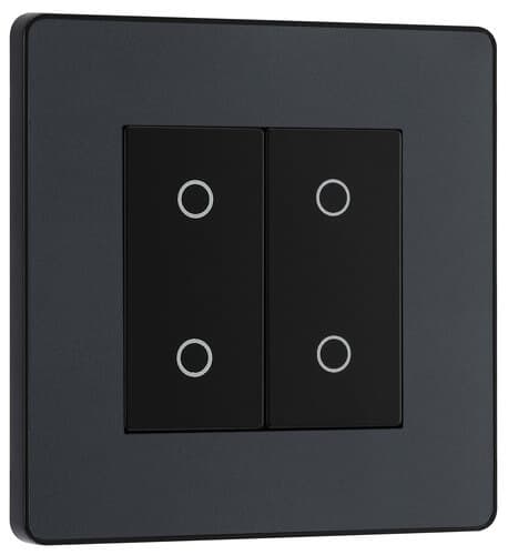 Nexus Metal Brushed Steel Quad Intelligent Led Dimmer Switch 2-Way Push On/Off NBS84-01