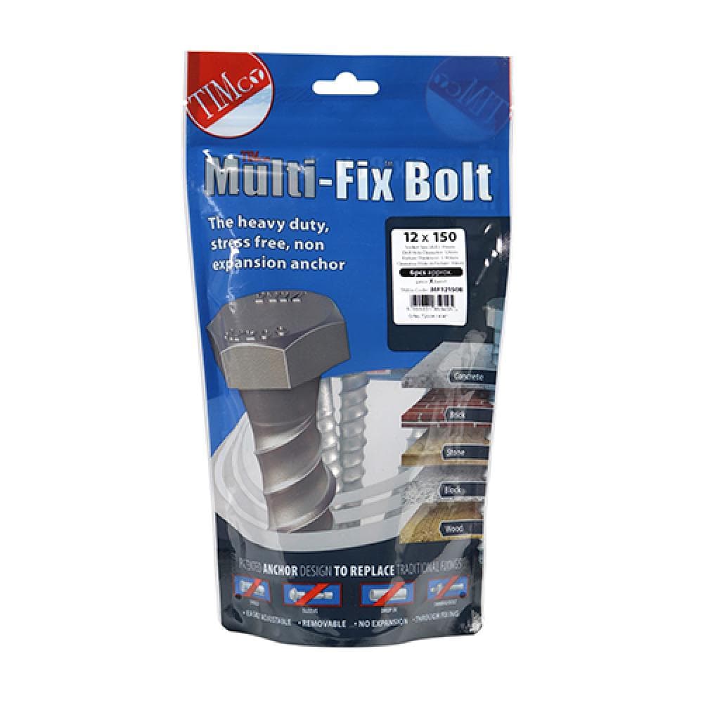 Timco MF12150B Masonry Bolts - Hex - Exterior - Silver 12.0 X 150 TIMbag 6