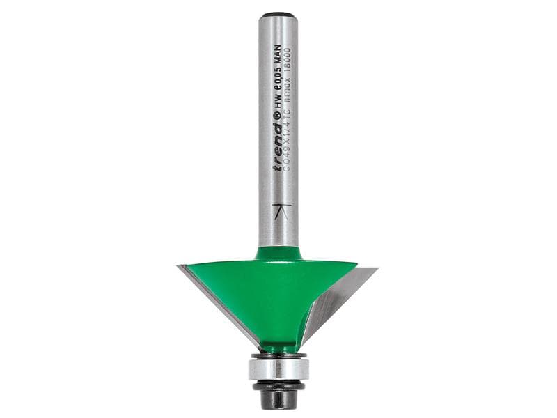 Trend C049X1/4TC C049 X 1/4 Tct Bearing Guided Chamfer Cutter 45° 12.7 X 32Mm