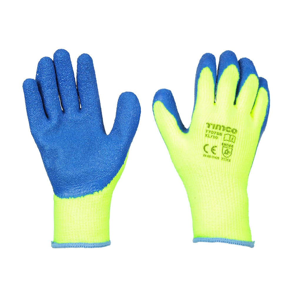 Timco 770766 Warm Grip Gloves - Crinkle Latex Coated Polyester X Large
