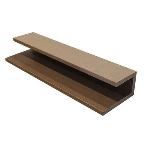 Standard Composite Panel Cladding J Trim - 3.6m x 40mm Teak