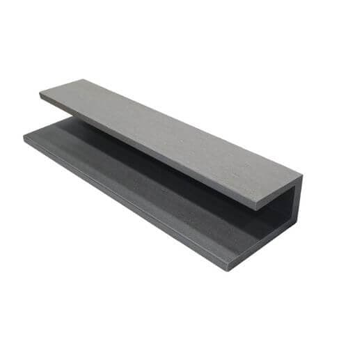 Standard Composite Panel Cladding J Trim - 3.6m x 40mm Grey