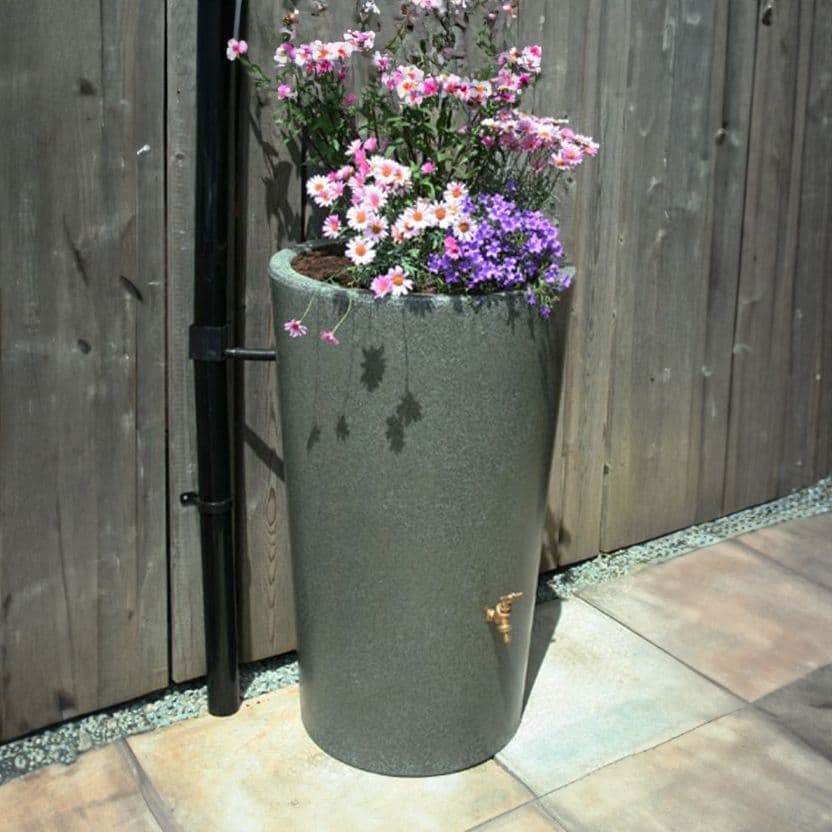 Medium 180L Garden Planter Water Butt Green Marble Original Organics