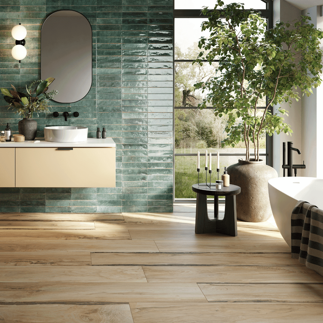 Rondine Sherwood Maple Wood Effect Outdoor Porcelain Slab Tile 40x120cm
