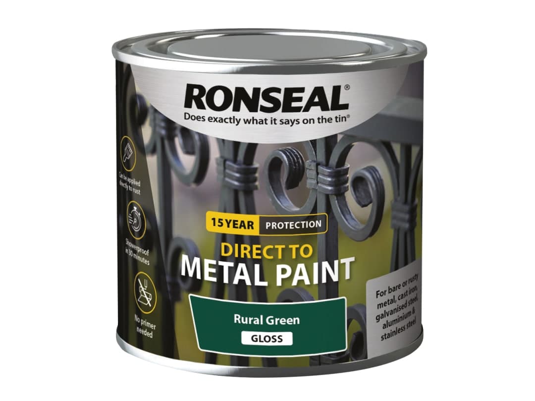 Ronseal Direct to Metal Paint Rural Green Gloss 250ml 39185