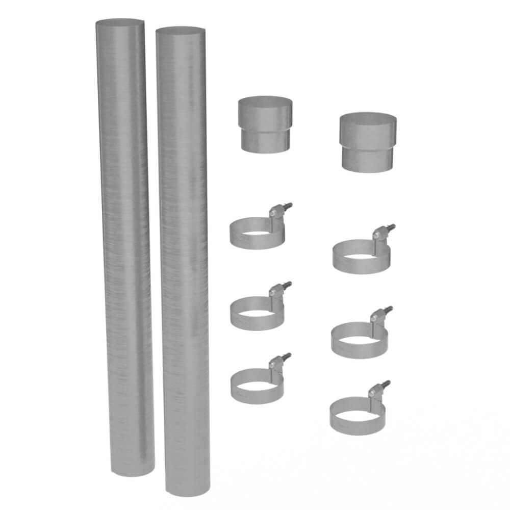 Galeco Steel Round Socket Downpipe Kit Galvanised - 100mm Diameter