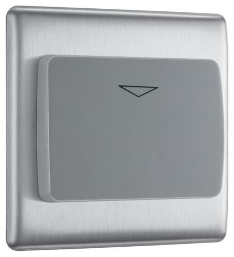 Screwless Flatplate Brushed Steel Single Switch 20A With Power Indicator FBS31-01