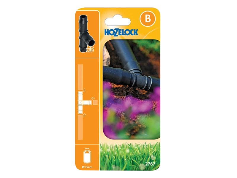 Hozelock 100-001-331 2767 T-Piece 13Mm (Pack 5)