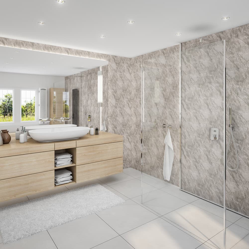 Marble Grey Gloss PVC Wall Panel (8mm)