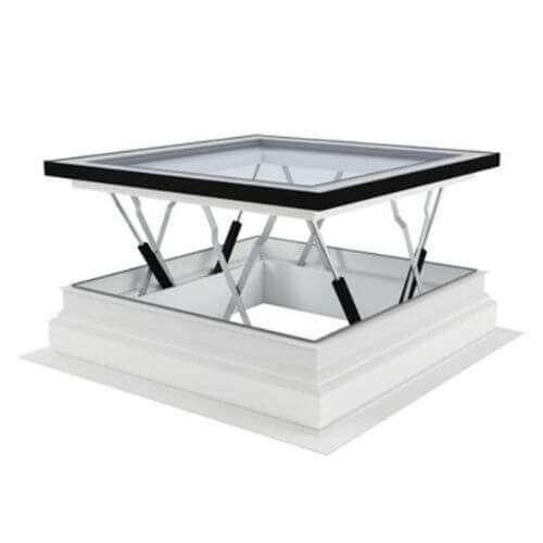 Smoke Ventilation Flat Roof Window - 1200mm x 1200mm Double Glazed White
