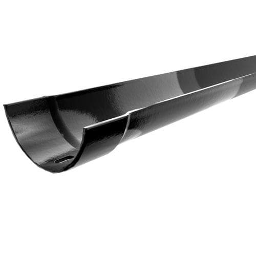 Hargreaves Premier Cast Iron Half Round Gutter - 100mm x 1829mm Black